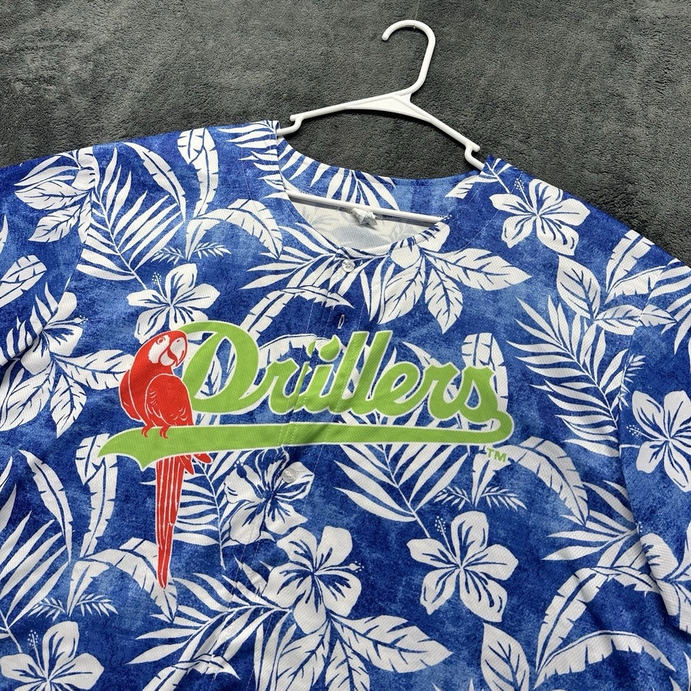 Tulsa Drillers Jersey Mens 2XL Margaritaville Hawaiian MILB Baseball Shirt